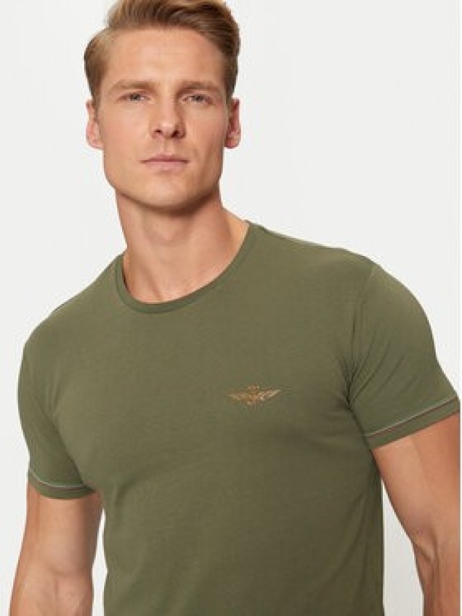 Aeronautica Militare T-Shirt AM1UTI003 Zielony Regular Fit