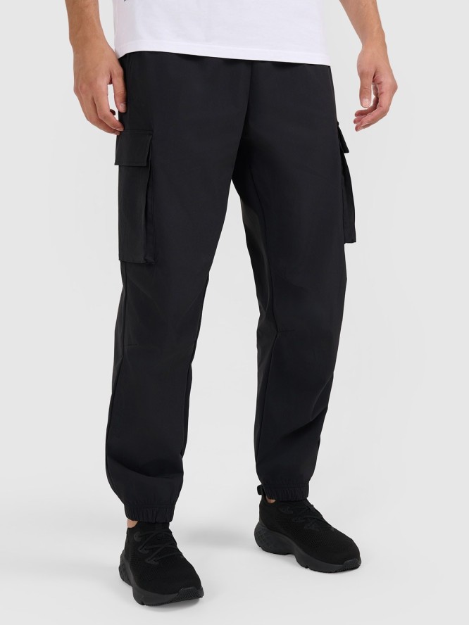 4F Spodnie casual cargo męskie - czarne S