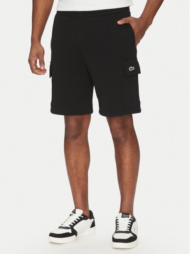 Lacoste Szorty sportowe GH9743 Czarny Regular Fit