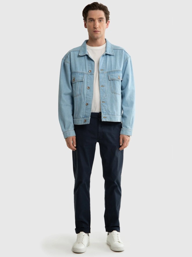 Spodnie męskie chinosy granatowe Hektor 404