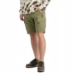 MĘSKIE SPODENKI ALPHA INDUSTRIES RIPSTOP JOGGER SHORT PRZED KOLANO ZIELONE