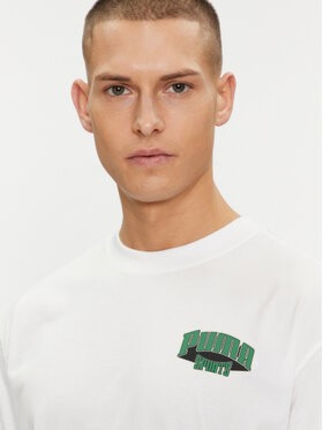 Puma T-Shirt For The Fanbase Graphic 624395 Biały Relaxed Fit