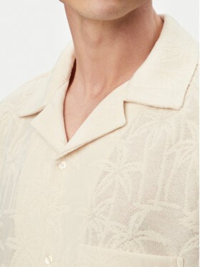 Guess Koszula F6GP05 KG362 Kremowy Regular Fit