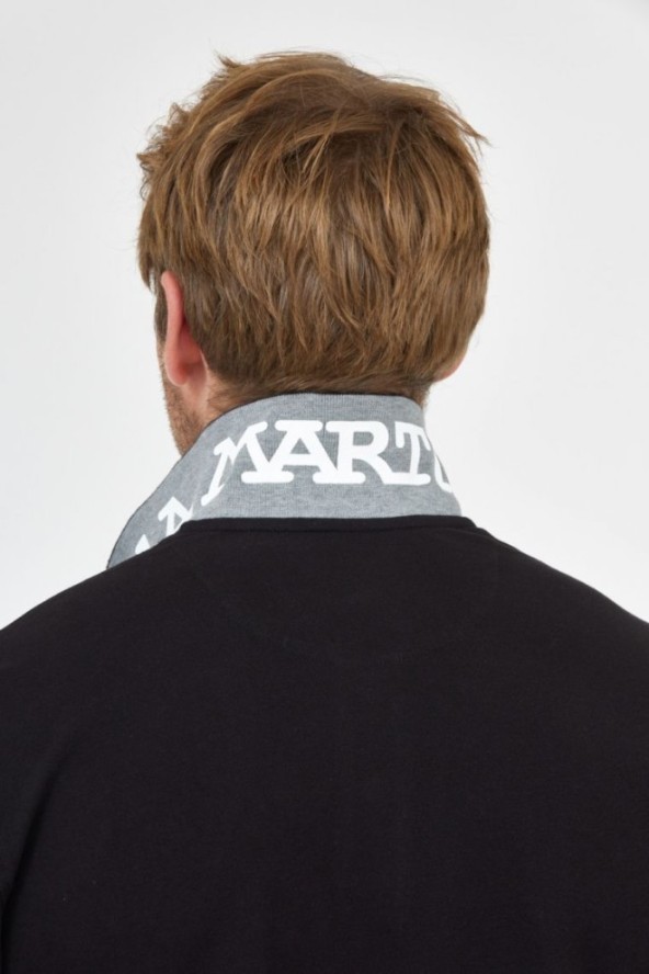 LA MARTINA Czarne męskie polo z długim rękawem, Rozmiar XXL