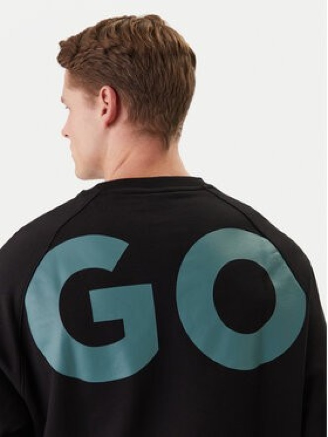 HUGO Bluza Nalfcrew 50552496 Czarny Loose Fit