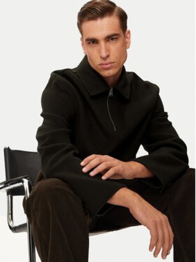 AMI Paris Płaszcz wełniany HJK057.WV0022 Brązowy Regular Fit