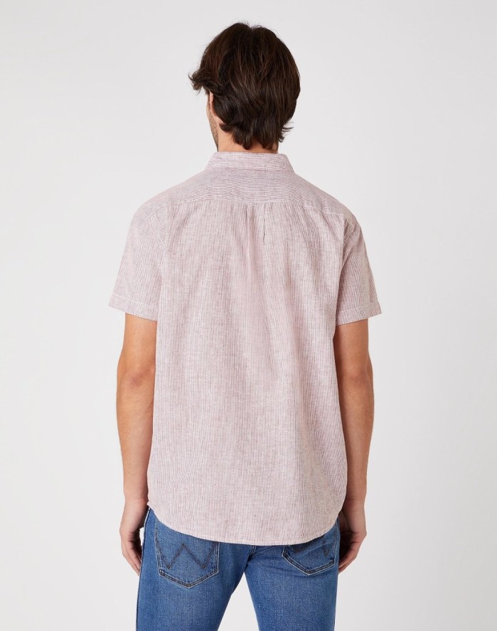 KOSZULA MĘSKA WRANGLER SS 1PKT SHIRT BARN RED W5J6OFXER 112130187