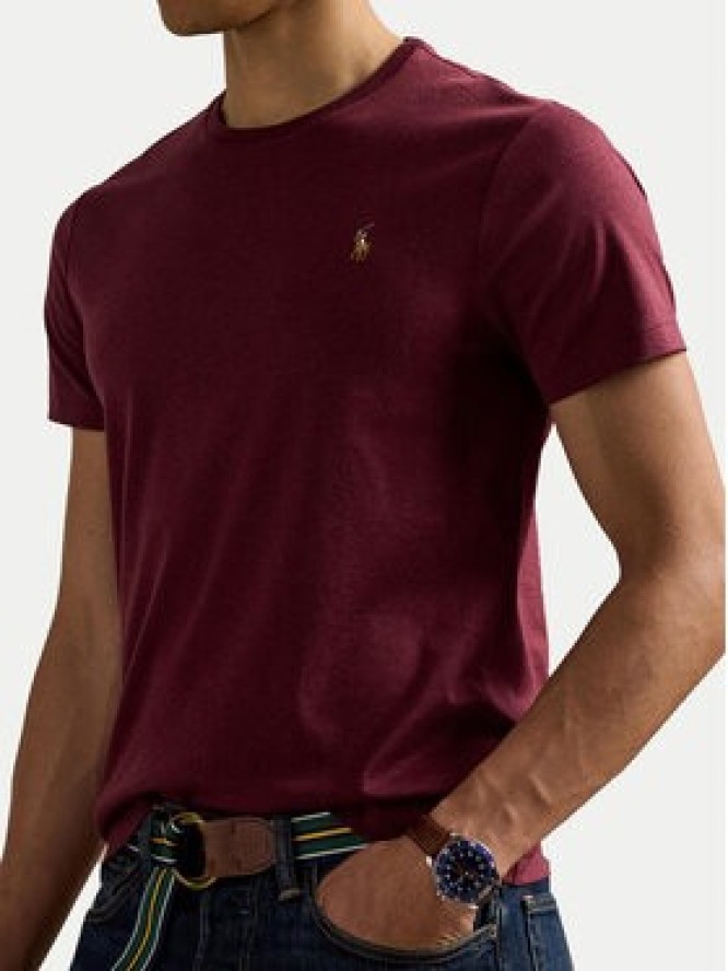 Polo Ralph Lauren T-Shirt 710740727098 Bordowy Custom Slim Fit