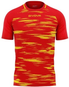 Koszulka sportowa Givova Pixel czerwono-żółta czerwona
