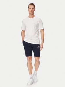 Jack & Jones Komplet t-shirt i spodenki College 12298226 Biały Regular Fit