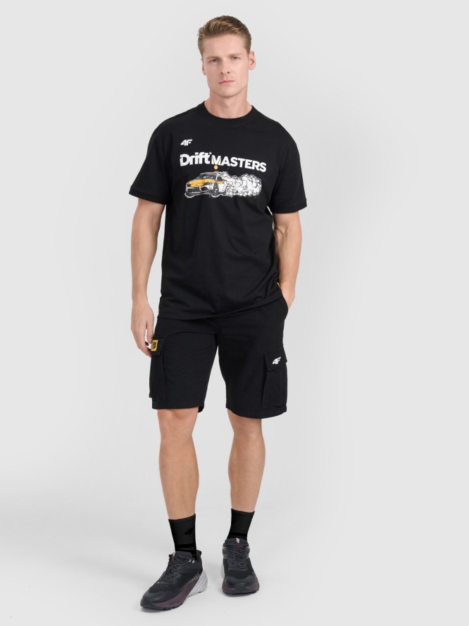 4F T-shirt regular z nadrukiem uniseks 4F x Drift Masters - czarny XL