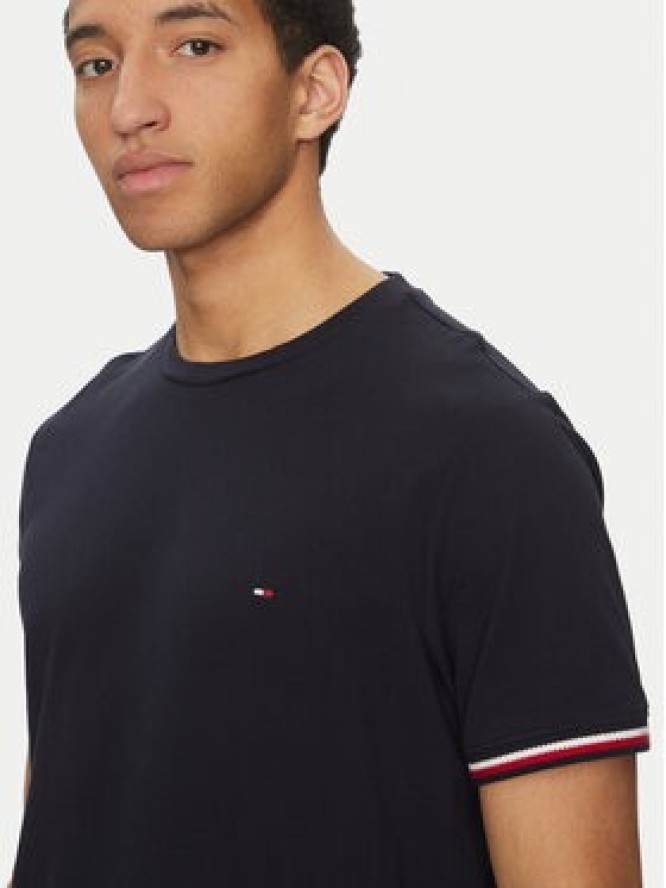 Tommy Hilfiger T-Shirt Global Stripe MW0MW38630 Granatowy Regular Fit