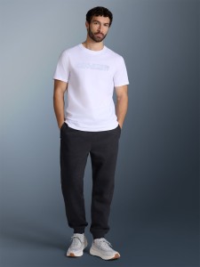 4F T-shirt regular z nadrukiem męski - biały XXL