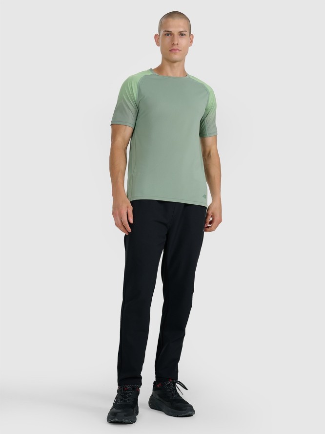 4F Koszulka do biegania w terenie szybkoschnąca męska - oliwkowa L