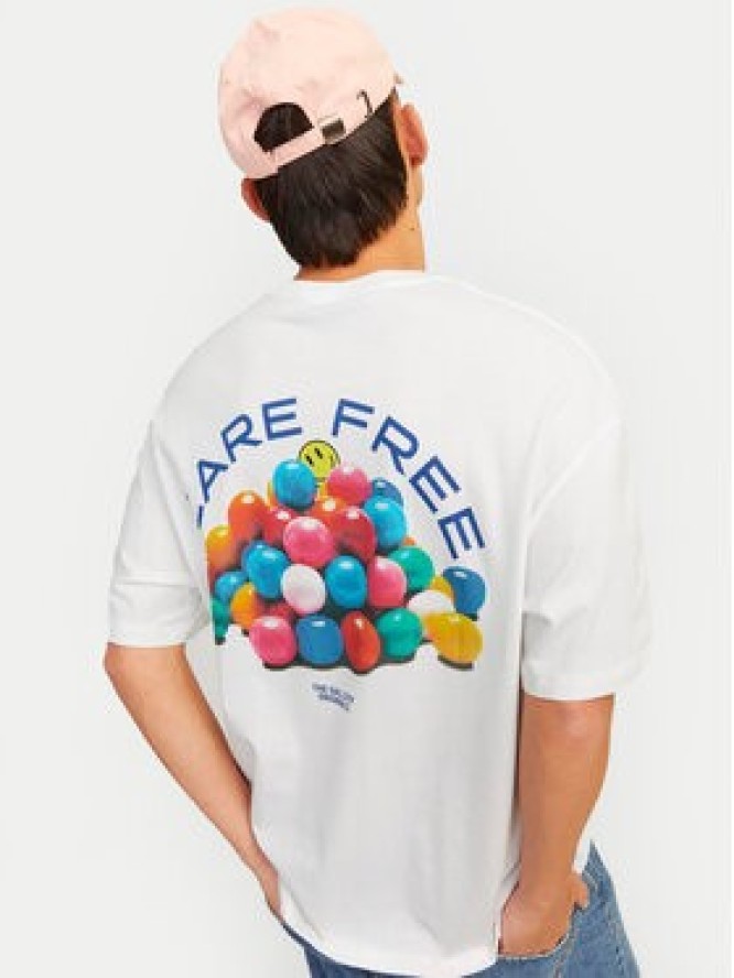 Jack & Jones T-Shirt Jorfrutti 12256926 Biały Wide Fit