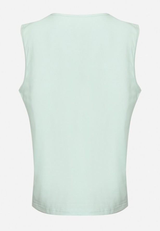 Miętowa Klasyczna Koszulka Tank Top Bez Rękawów Lakeana