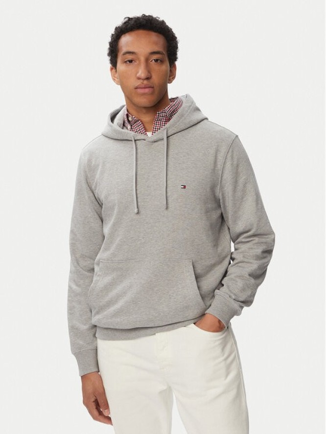 Tommy Hilfiger Bluza Essential Terry MW0MW37235 Szary jasny Regular Fit