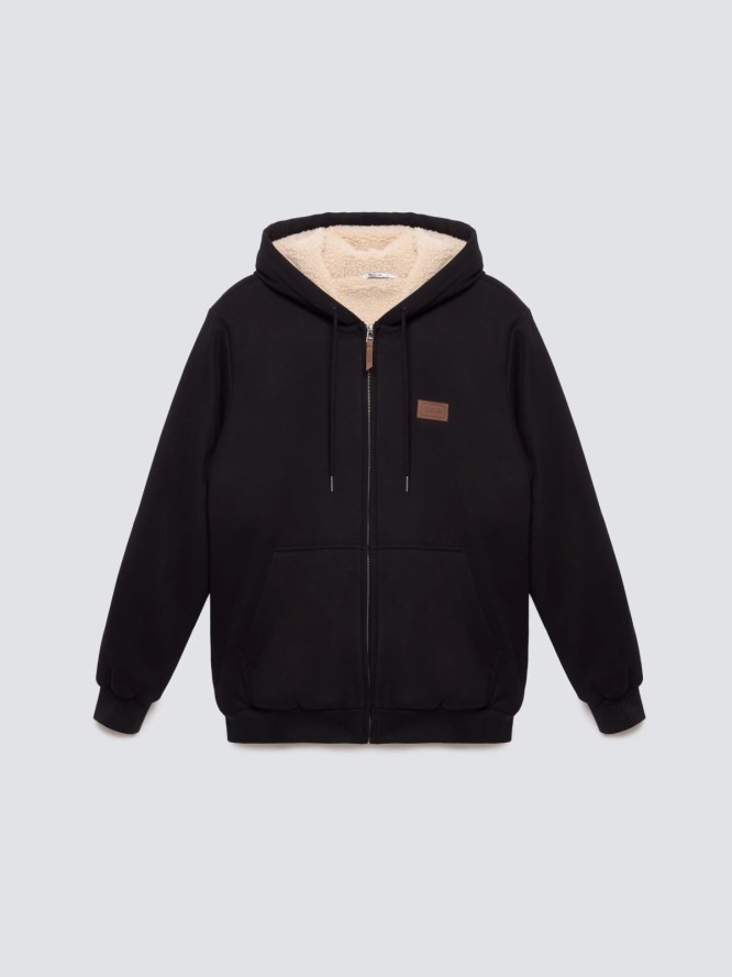 Bluza męska ocieplana barankiem czarna Milar 906