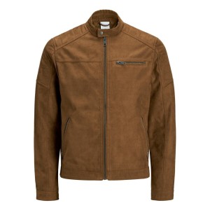 Kurtka Jack & Jones Rocky zamszowa koniakowa