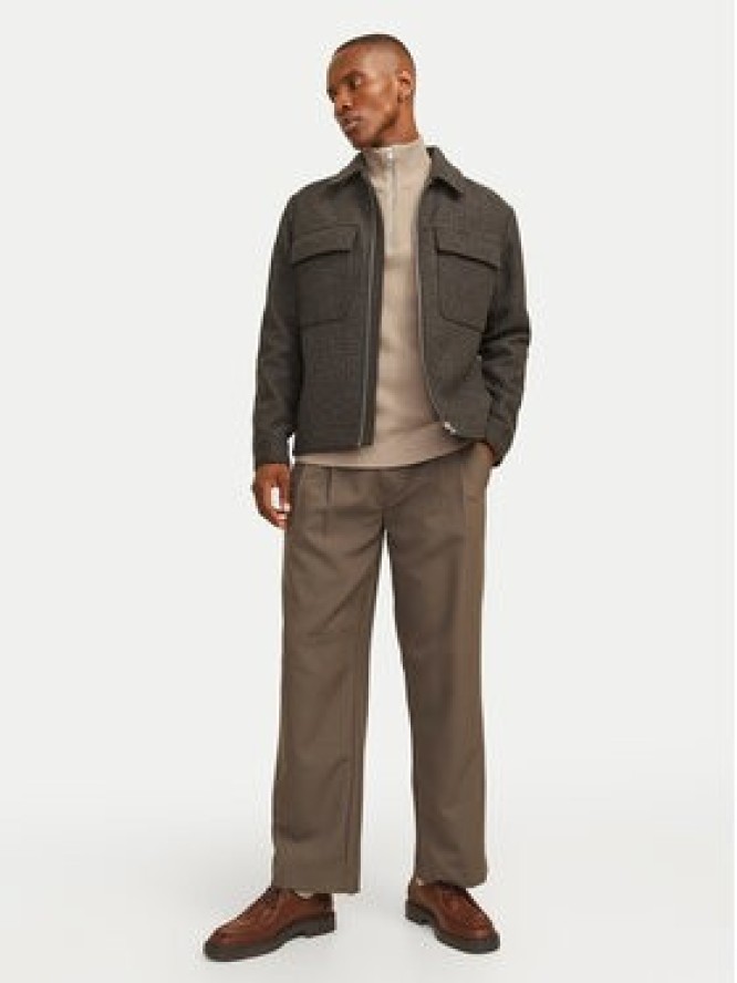 Jack & Jones Sweter Pannel 12258473 Beżowy Regular Fit