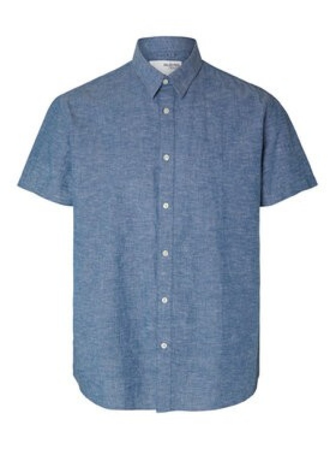 Selected Homme Koszula New Linen 16079053 Niebieski Regular Fit