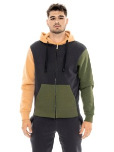 Bluza męska Leone 1947 Apparel Color Block z kapturem i zamkiem na zimę