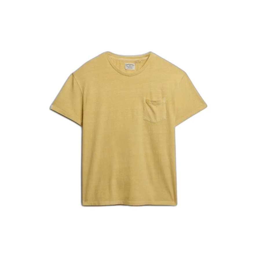 T-shirt lniany z kieszenią Superdry Classic