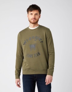 WRANGLER CREW SWEAT MĘSKA BLUZA KLASYCZNA IVY GREEN W6M8HYXIX 112141493