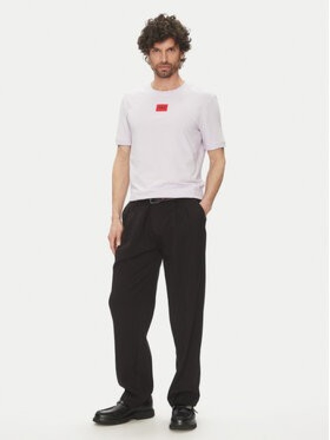 HUGO T-Shirt Diragolino212 50447978 Fioletowy Regular Fit