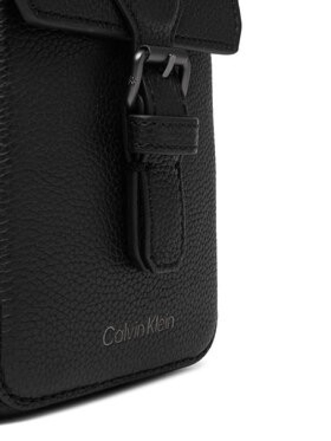 Calvin Klein Saszetka Leather Slim Flap Reporter LV04D3323G Czarny