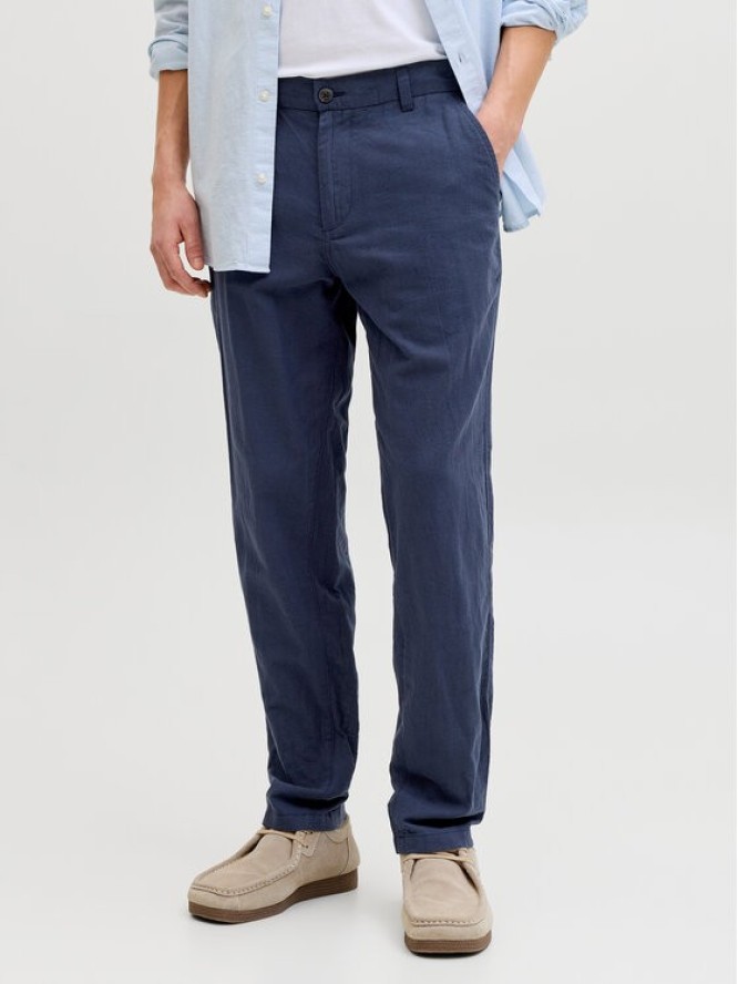 Jack & Jones Chinosy Stace 12248604 Granatowy Tapered Fit