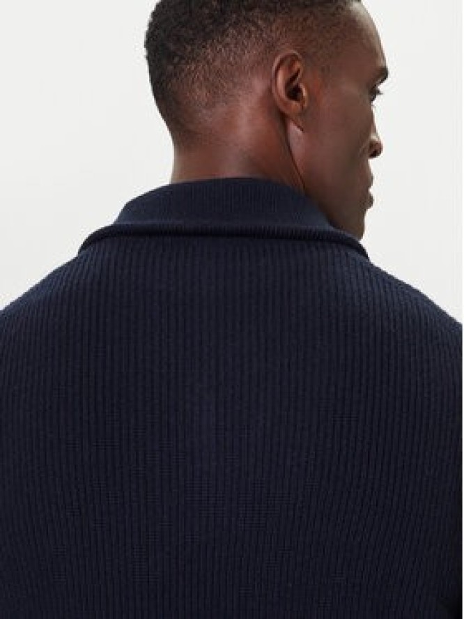 Bugatti Sweter 7500-85566D Granatowy Regular Fit