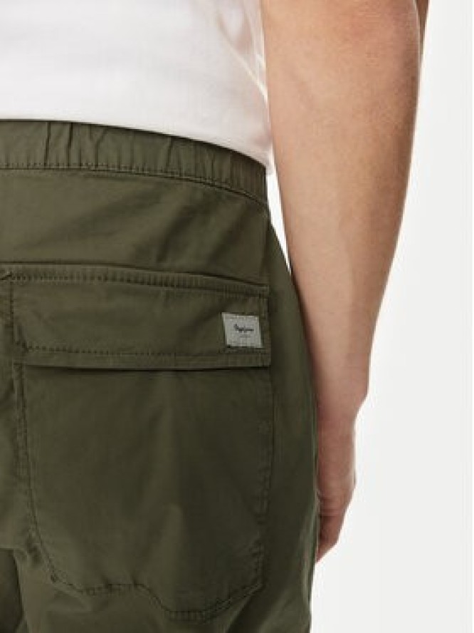 Pepe Jeans Spodnie materiałowe Parachute Pant PM211685 Khaki Regular Fit