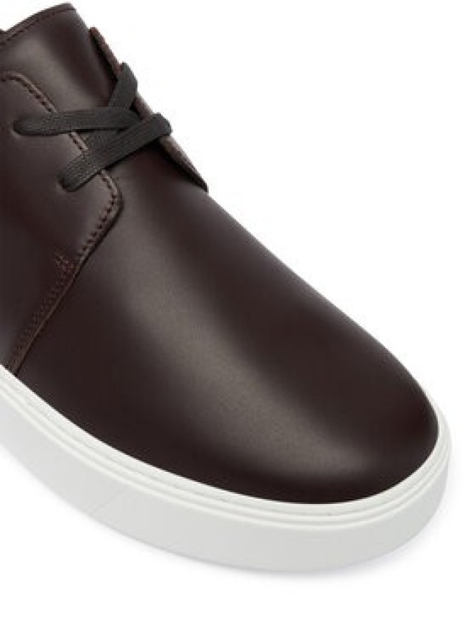 Calvin Klein Sneakersy Hybrid Clean Cup Derby Lth HM0HM02011 Bordowy