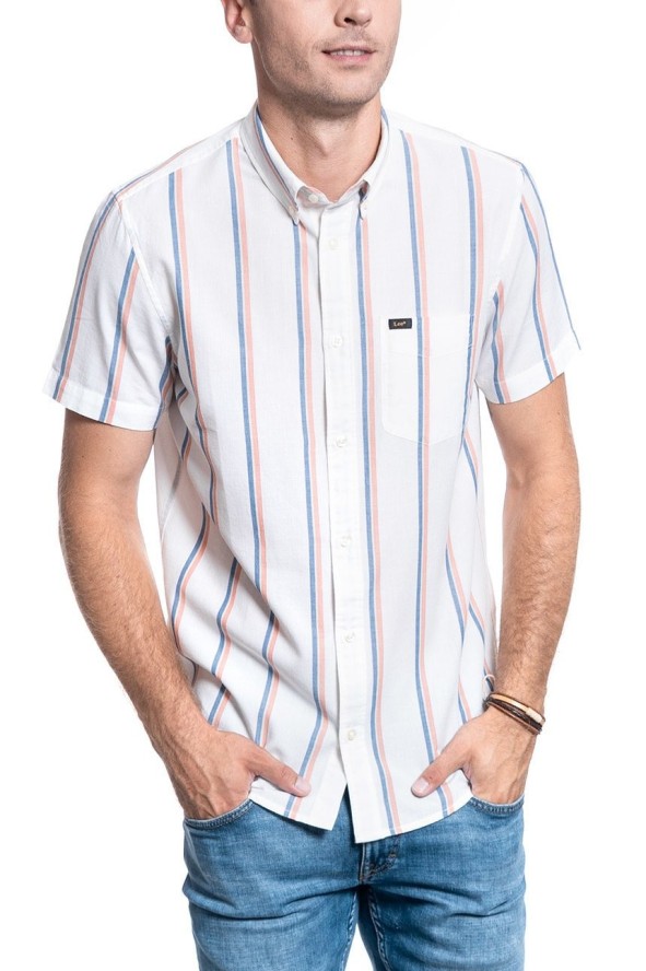 MĘSKA KOSZULA LEE BUTTON DOWN SS REGULAR FIT PAPRIKA L886DHNI 112123625