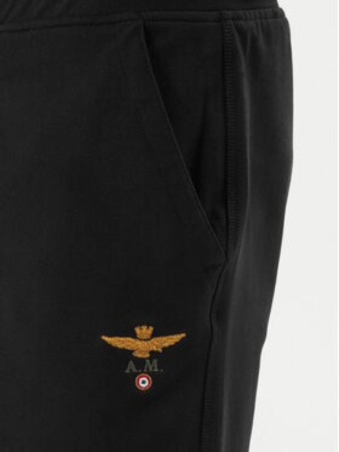 Aeronautica Militare Szorty sportowe 261BF0032UF00674 Czarny Regular Fit