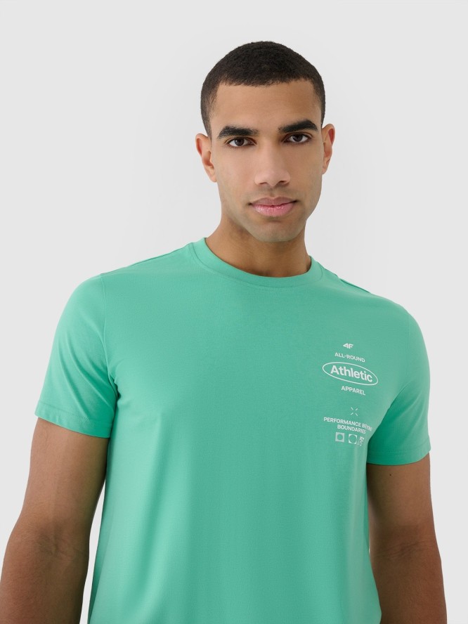 4F T-shirt regular z nadrukiem męski - zielony L