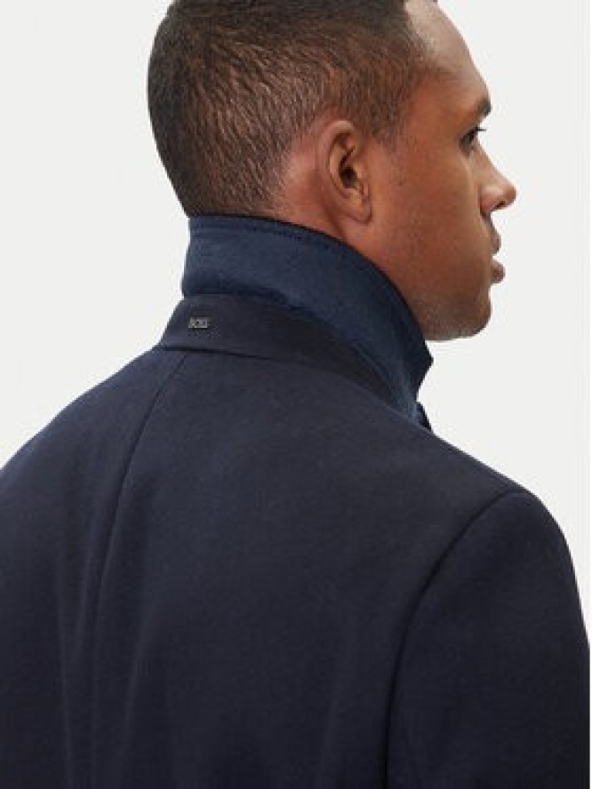BOSS Płaszcz wełniany Hyde 50549187 Granatowy Slim Fit