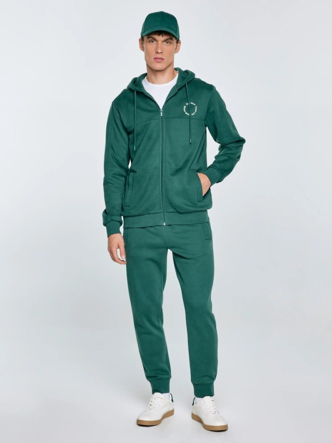 Bluza męska rozpinana z kapturem zielona Ajron 304