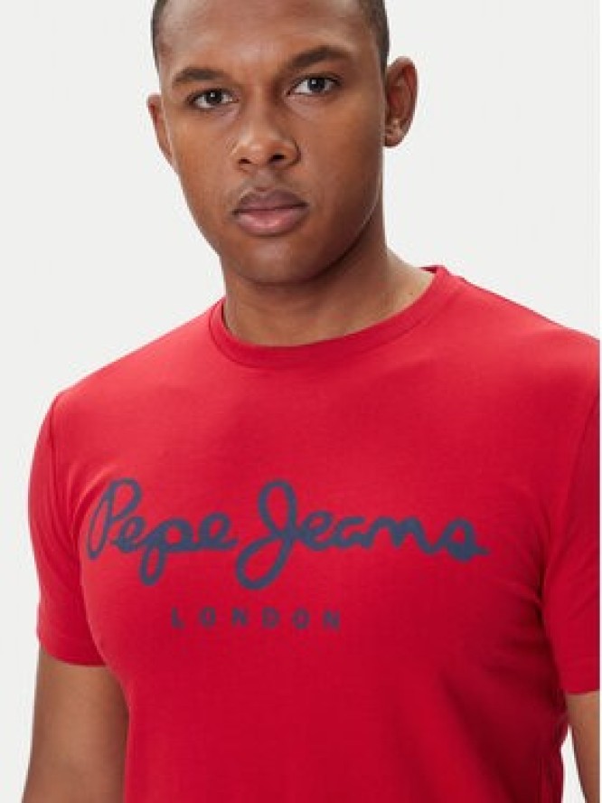 Pepe Jeans T-Shirt Original Stretch N PM5010132 Czerwony Regular Fit