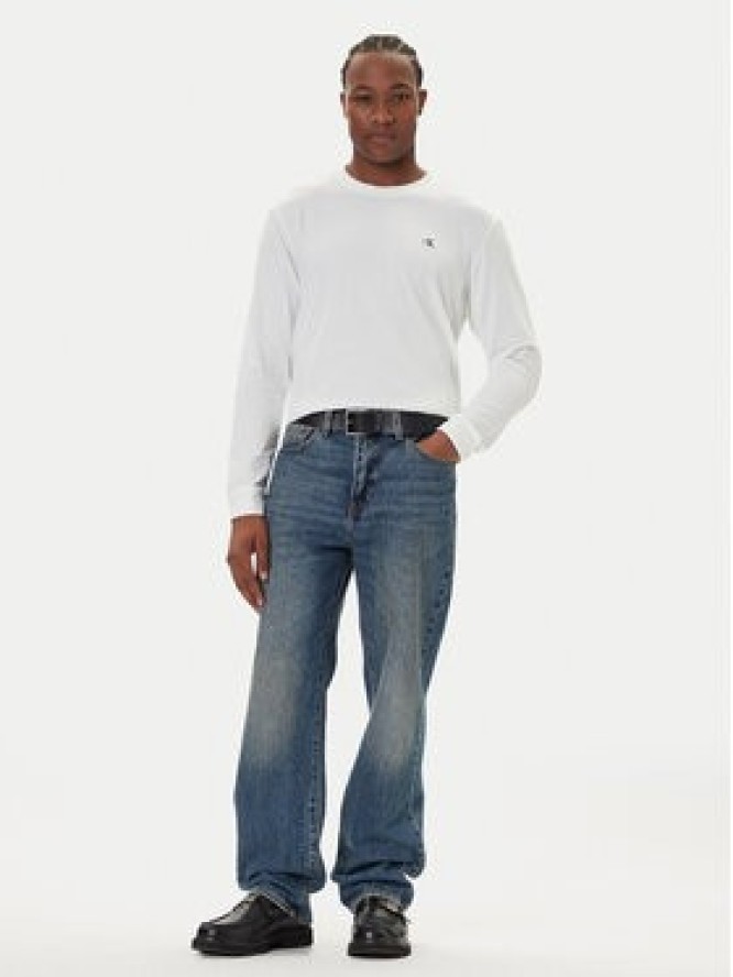 Calvin Klein Jeans Longsleeve Easy LV04RD247G Biały Regular Fit