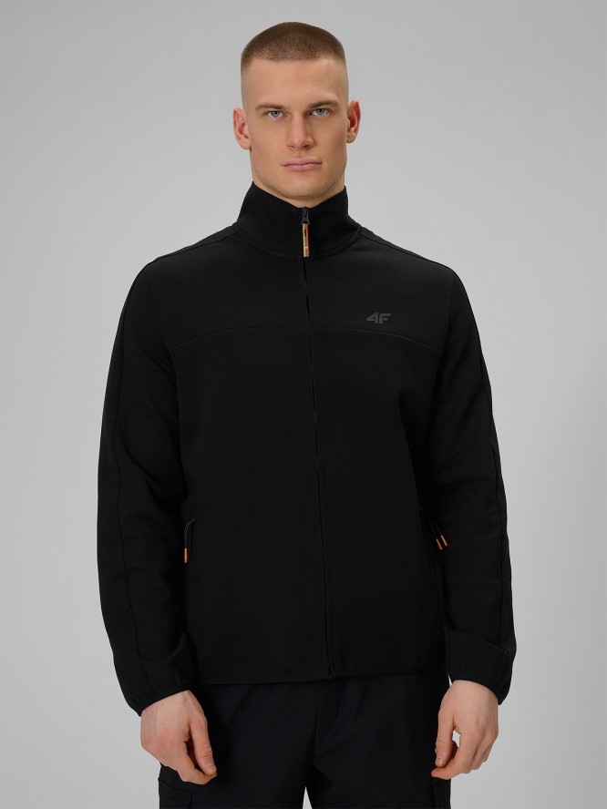 4F Bluza dresowa regular bez kaptura męska - czarna L
