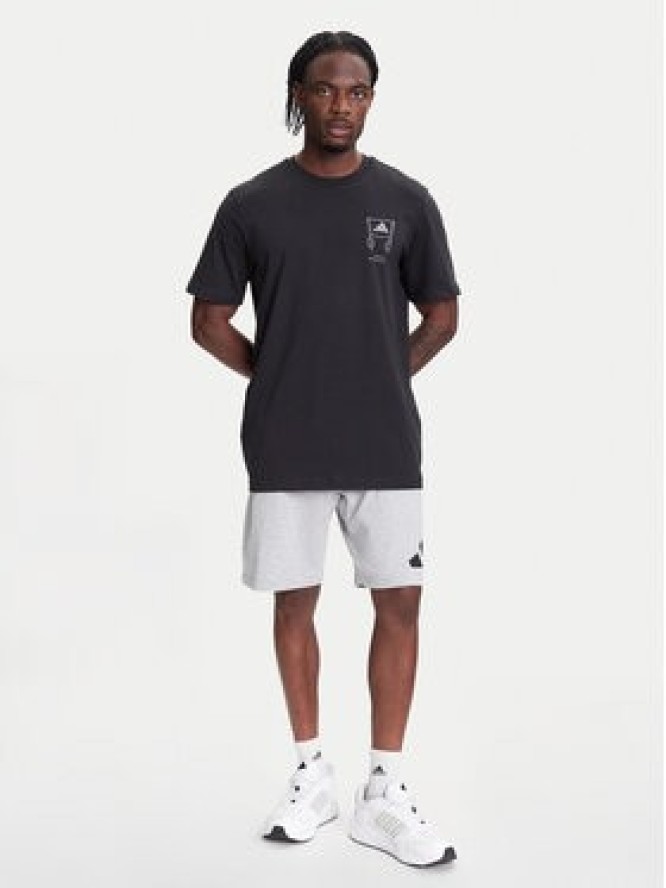 adidas T-Shirt Stadium Crowd lJX7474 Czarny Loose Fit