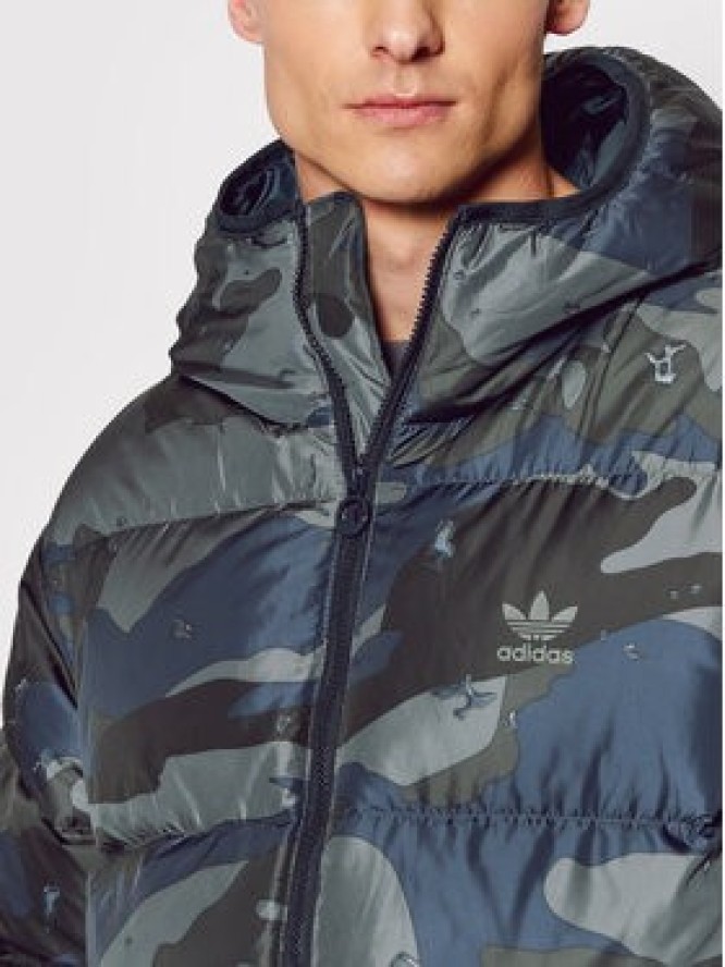 adidas Kurtka puchowa Camo H13566 Zielony Regular Fit