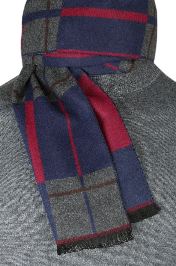 Męski Szalik z Wiskozy - Alties - Geometryczny Wzór