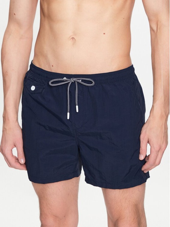Brave Soul Szorty kąpielowe MSRT-PIER Granatowy Regular Fit