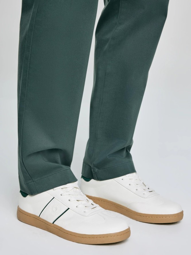 Sneakersy męskie ze skóry ekologicznej białe SS174081 101