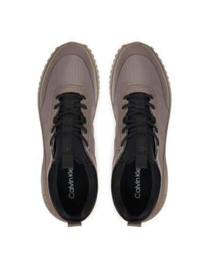 Calvin Klein Sneakersy Eva Runner Laceup Sock Mat Mix YM0YM01443 Brązowy