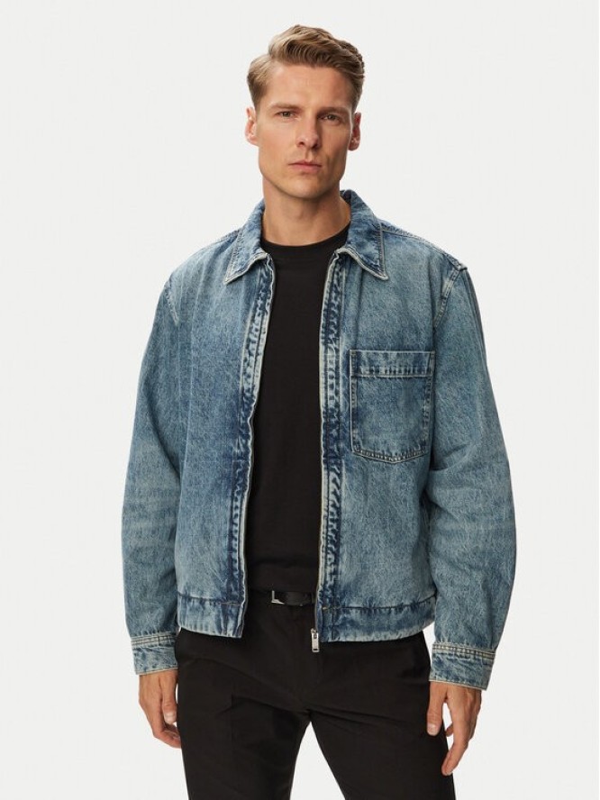 BOSS Kurtka jeansowa Luney BO 50566465 Niebieski Regular Fit