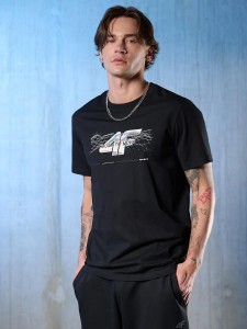 T-shirt regular z nadrukiem męski 4F 4FRSS26TTSHM3662